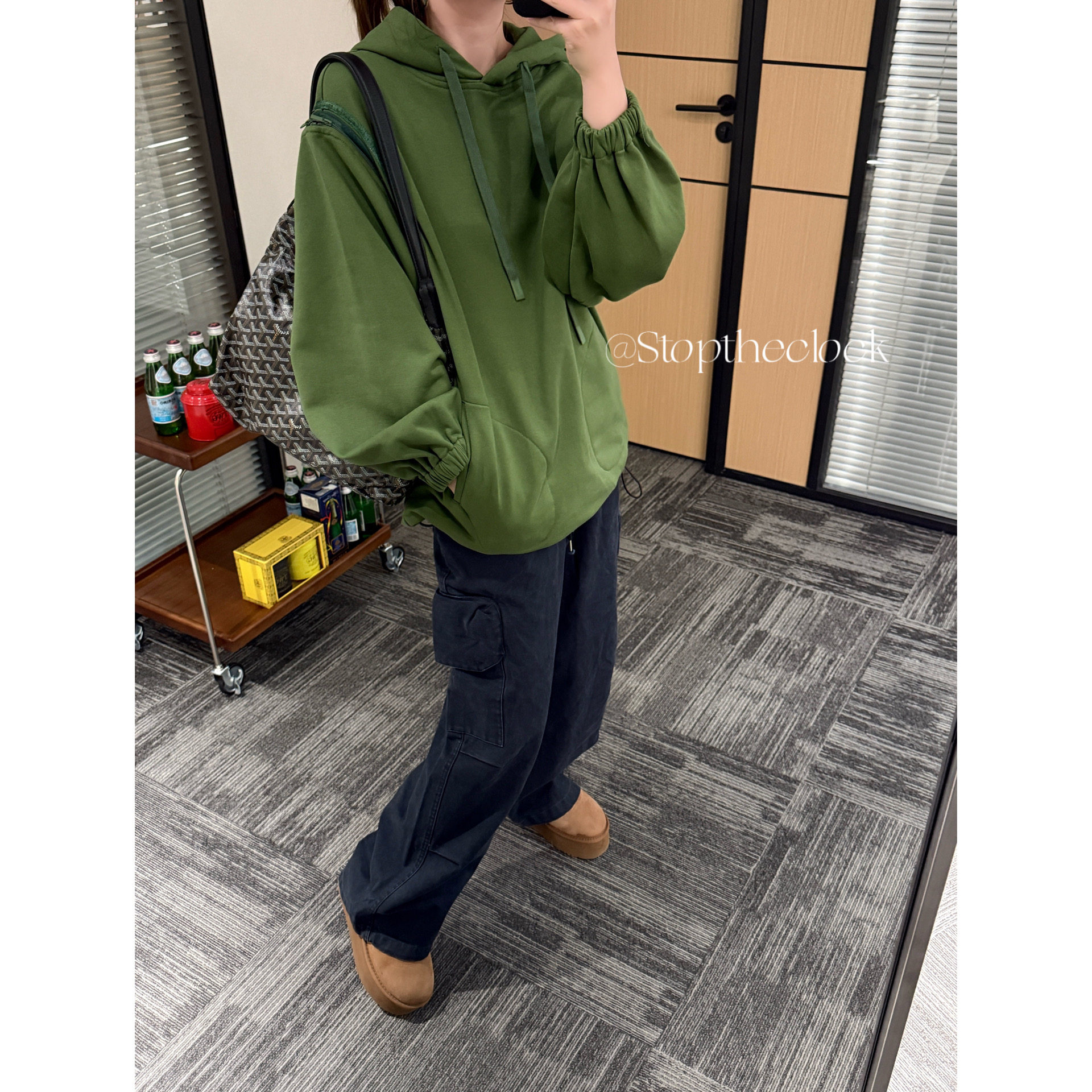 Stoptheclock/日本进口棉 可拆袖高密度质感连帽卫衣男女同款秋冬