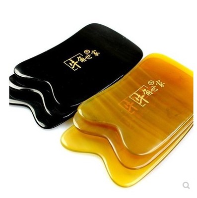 超薄天然牛角刮痧板按摩板出痧快面部美容刮痧板腿部全身通用圆润