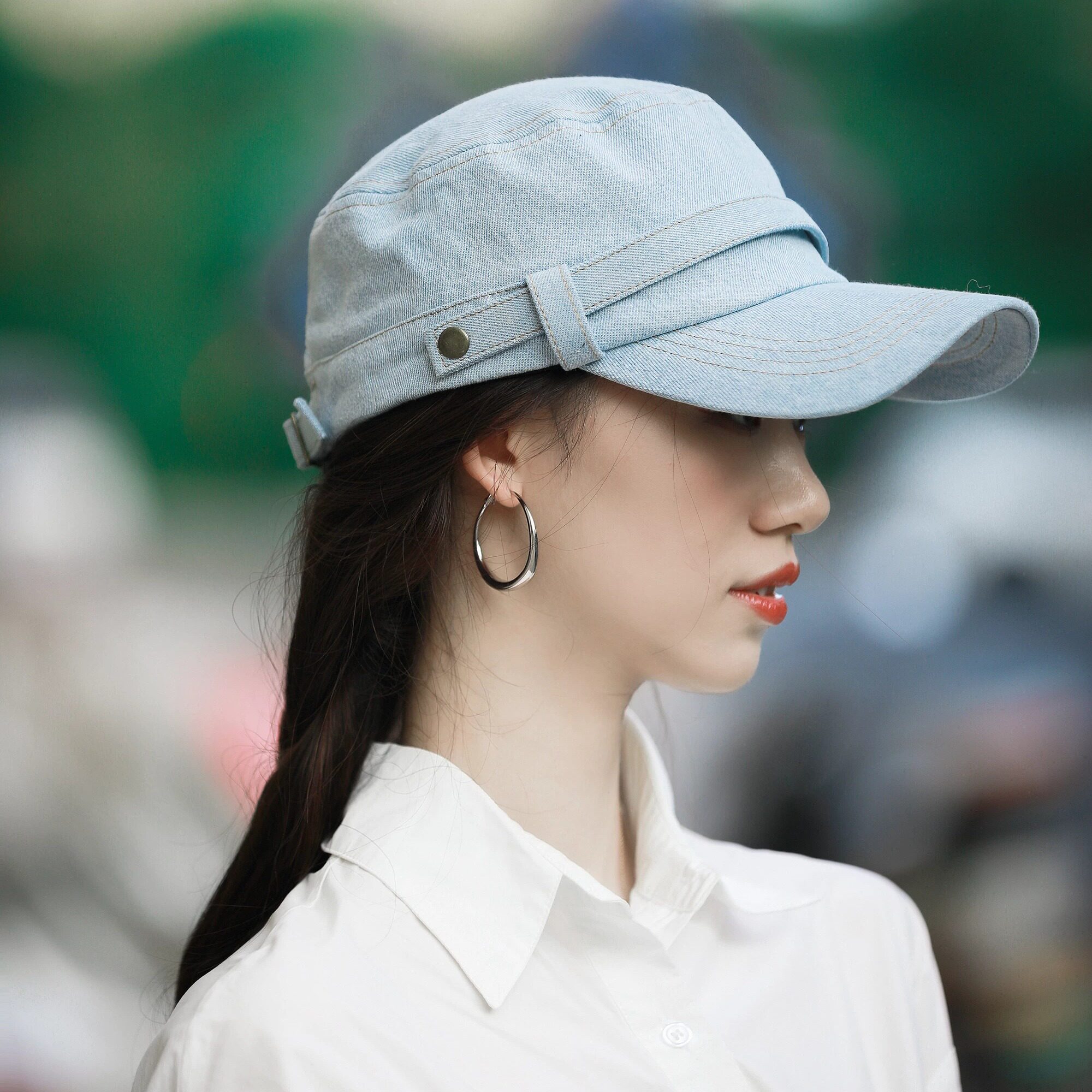 澄予家复古牛仔平顶马术帽女款