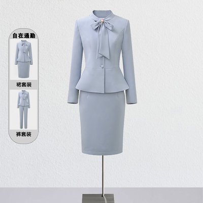 别致雾霾蓝高端西装商务职场正装