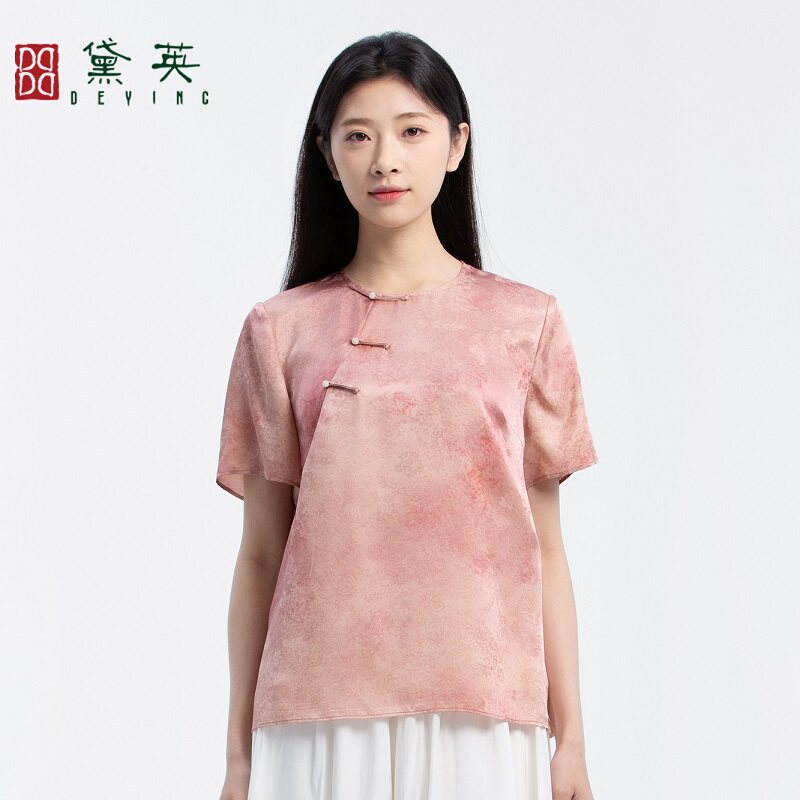 黛英夏季新品简约百搭民族风款旗袍上衣 PQAP2185