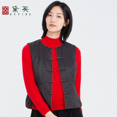 黛英春季新品简约百搭民族风款马甲 MAN4082