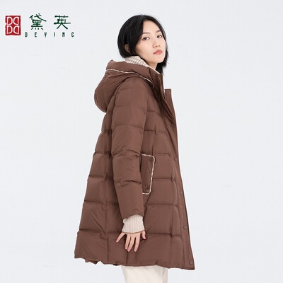 黛英纯色休闲通勤羽绒服