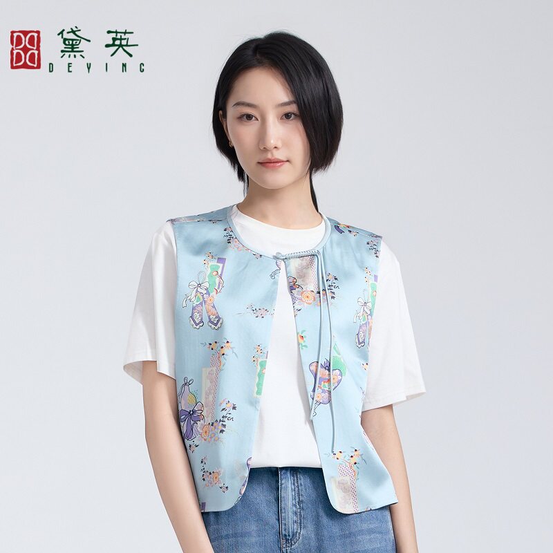 黛英夏季新品简约时尚百搭民族风款马甲 MAO2569