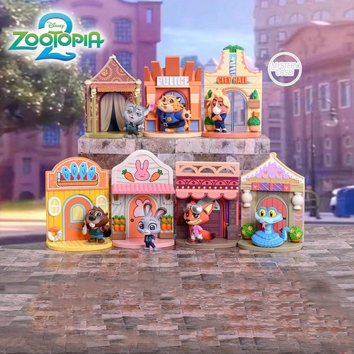 正版疯狂动物城2COSBI场景盲盒