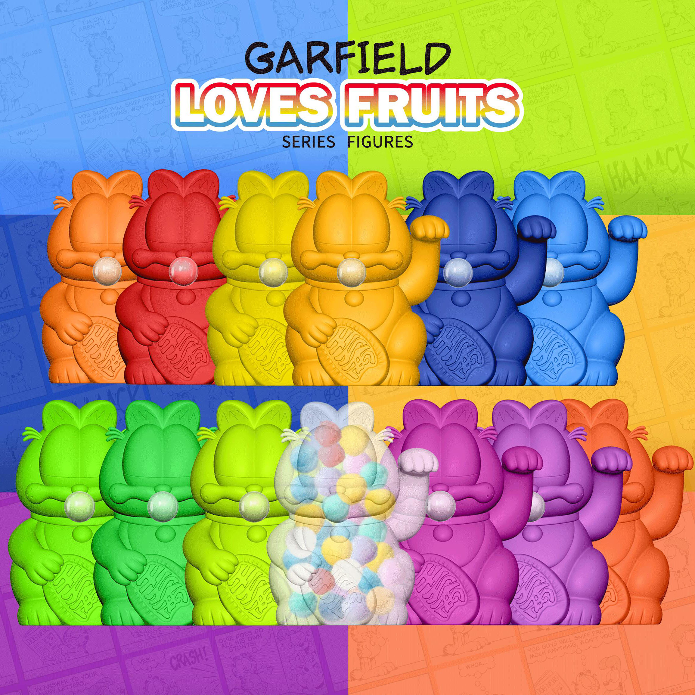 正版加菲猫纯色招财系列手办盲盒