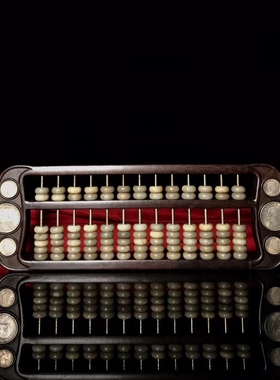 实木镶嵌算盘摆件开业古玩