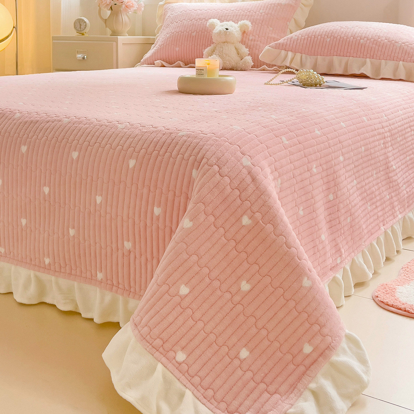 保暖加厚牛奶绒床盖单件2025新款冬季珊瑚毛绒冬天榻榻米防滑床单