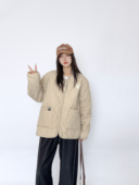 保暖外套宽松情侣服韩版 法斗狗2024年秋冬新款 薄棉服设计感时尚