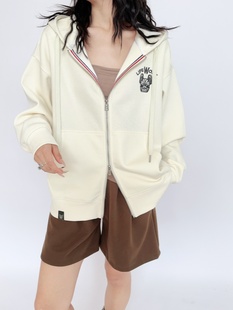 LIFEWORK双拉链秋冬新款连帽卫衣男女情侣装宽松休闲开衫外套上衣