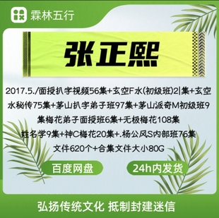 张正熙10套课程合集学习文档资料国学教程风S梅花姓名学茅山视频
