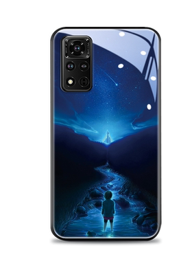 星空深灰适用华为荣耀v40手机壳honor v30新款荣耀v20镜面玻璃pro潮男V40轻奢版防摔简约高级套创意网红全包
