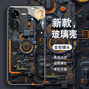 机械装 z5电路板z3全包潮Z1X硅胶高级炫酷保护套 置适用vivoiqooz9turbo手机壳iqooz8x男z7i钢化玻璃IQ00Z6新款