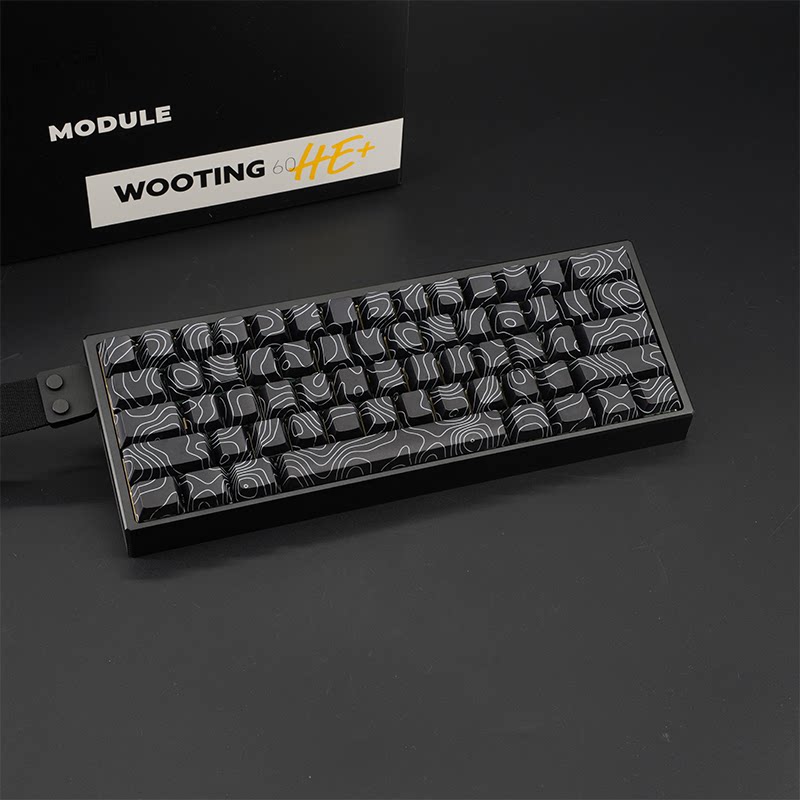 WOOTING 60HEV2满改-黑船壳-黑等高线图片