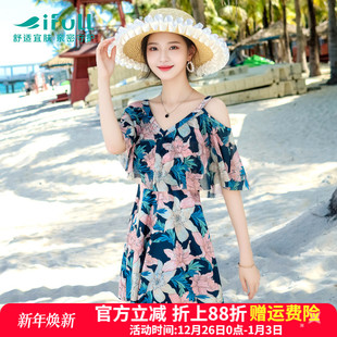 胖mm遮肚显瘦泡温泉连体裙式 时尚 泳衣女性感保守2025新款 宜肤大码