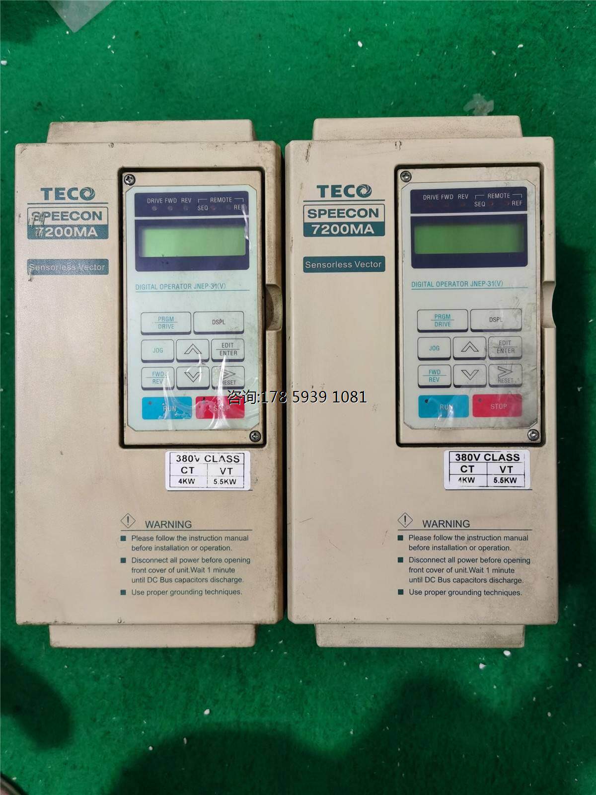 东元变频器7200ma 4kw/ 5.5kw jntmbgbb000z-om 成色漂亮 包好