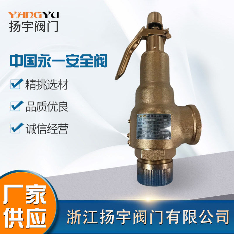 永一安全阀A27H Y W-10 16 P T弹簧式外螺纹不锈钢铜储气罐气泵