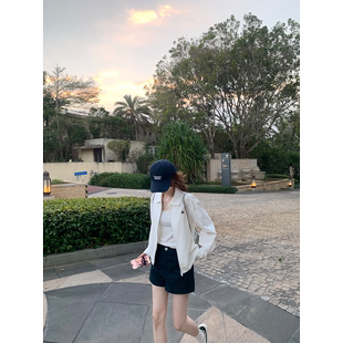 短外套 JI简休闲夹克百搭宽松春季 Zzhen 温柔铠甲小翻领舒适棉麻