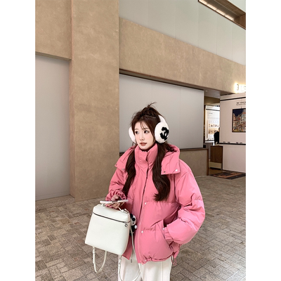 珍珍家御寒可拆卸连帽设计感短款90白鸭绒羽绒服冬季加厚宽松外套