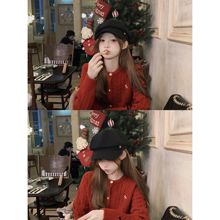 Zzhen珍珍 可爱小狗刺绣经典款麻花软糯毛衣2026新款针织开衫