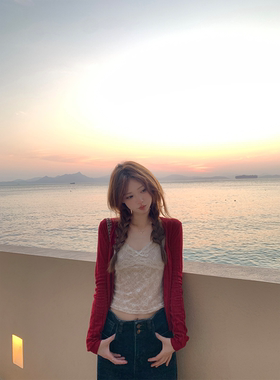 【Zzhen 03.23 20:00】邂逅春光/爱心镂空V领针织开衫百搭小外套