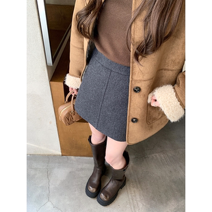 珍珍家秋冬季搭配天菜45羊毛气质毛呢半裙新款百搭显瘦短款半身裙