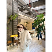 小个子立领短款 珍珍家冬季 新款 环保皮草慵懒宽松糯糯毛毛球外套女