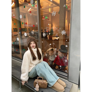 Zzhen珍珍 汉江落日氛围女主感 小立领环保皮草毛毛保暖外套