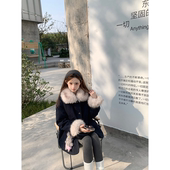 口中长款 Zzhen珍珍 温柔复古翻领毛毛袖 派克棉服时髦保暖外套