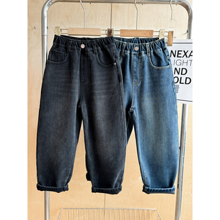 儿童帅气保暖休闲裤 男童加绒牛仔裤 子冬季 2025新款 潮 男孩洋气长裤