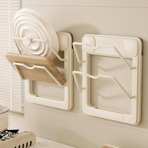 映生活吸盘厨房锅盖架贴板架