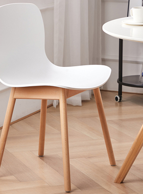 北欧实木餐椅简约靠背汽车手机奶茶咖啡店展会接待洽谈茶水间椅子