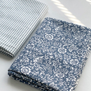 1.6米门幅纯棉布料被套面料全棉古典深蓝色民族风小碎花100棉面料