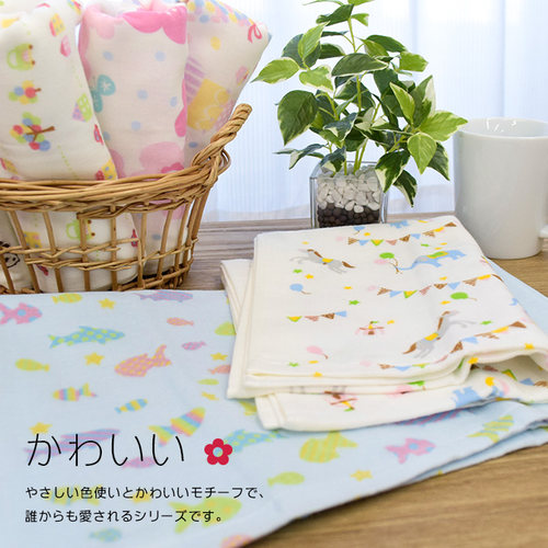 日本日纤商工纯棉纱布可爱毛巾