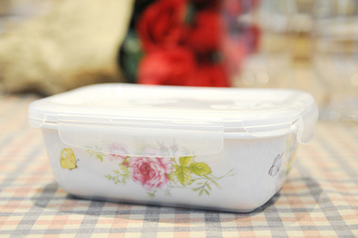 韩国长方形陶瓷密封保鲜盒