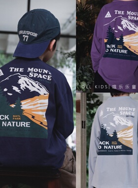 男孩长袖T恤25AW新款秋春冬110-170码宽松休闲中大童衣服打底衫棉