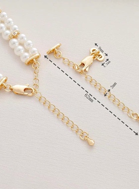 14k电镀真金保色双排尾链延长链diy手作手链项链基础配件材料