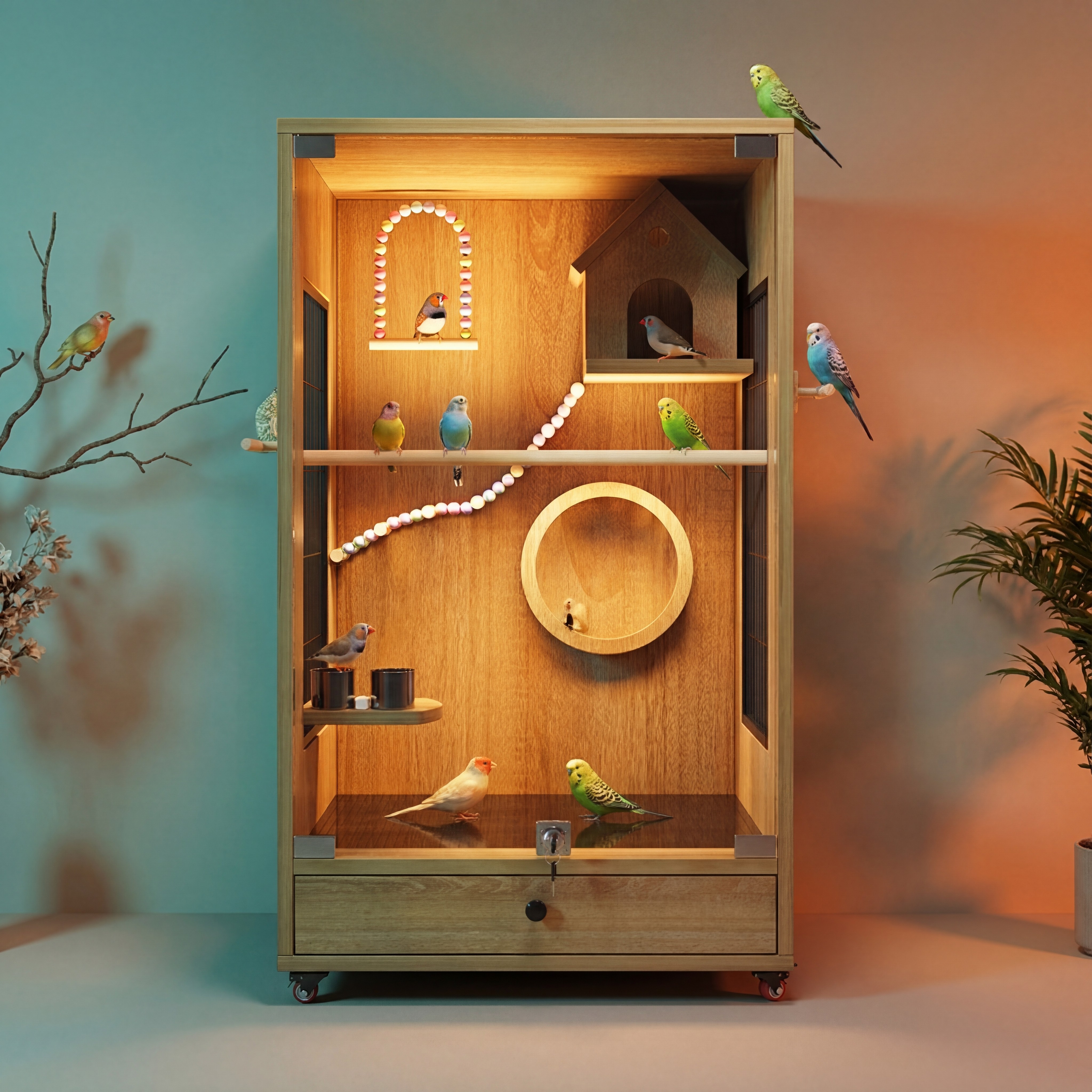 鸟笼虎皮鹦鹉鸟笼子玄凤牡丹特大号豪华别墅珍珠家养专用新型防溅