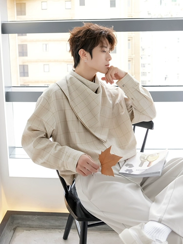 CHICERRO Дизайнерский съемный шарф, рубашка, в британском стиле