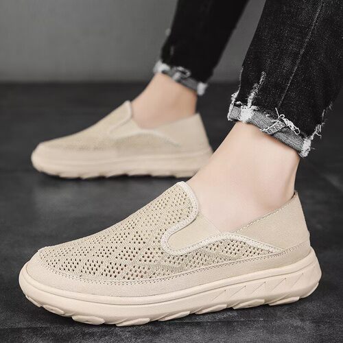 男士网面鞋2026春夏季新款透气舒适一脚蹬运动风时尚休闲鞋网面鞋