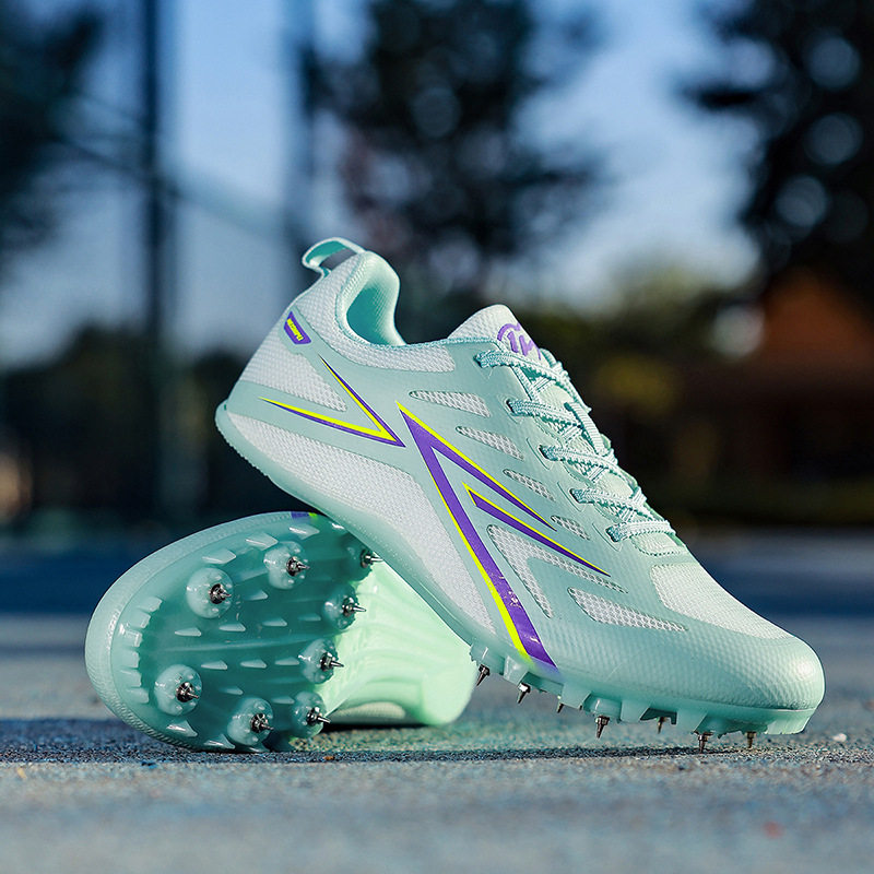 跨境temu中考跑步鞋中长跑跳远专业训练鞋男女轻便运动鞋田径钉鞋