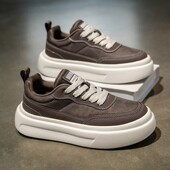 2026春季 皮潮鞋 单鞋 复古板鞋 青年 厚底增高百搭学生运动休闲鞋 男鞋