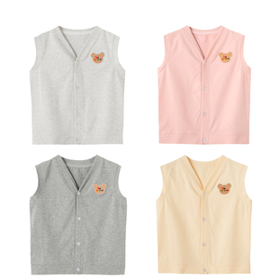 背心坎肩宝宝外穿开衫 儿童春夏纯棉马甲男女童薄款 马甲 穿三季