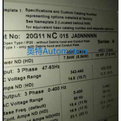 20DC015A3NYNAEASE 罗克伟尔变频器 全新原装现货质保一年议价$