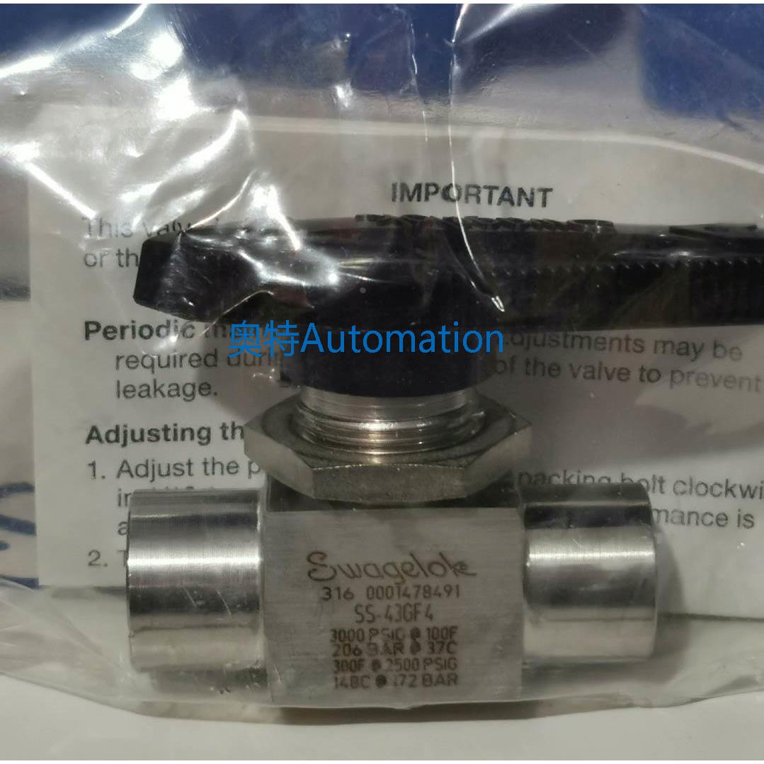 Swagelok 世伟洛克 SS-43GF4 球阀 1/4 in.NPT内螺纹 全新原装议