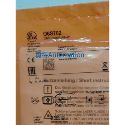 IFM O6S202 O6S302 O6S702 O6S200 全新原装易福门 现货议价$