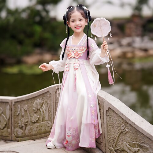 女童唐装汉服春夏连衣裙