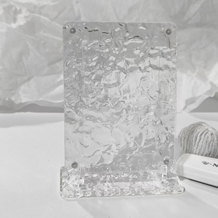 亚克力透明水波纹卡册小卡收纳水晶纹理防尘带支架