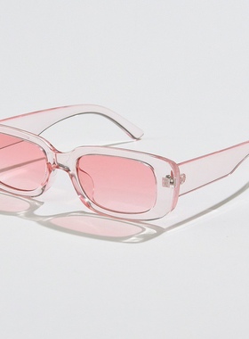 爱了甜酷风搞怪复古嘻哈小方框透粉腮红墨镜个性拍照砂灰黑太阳镜