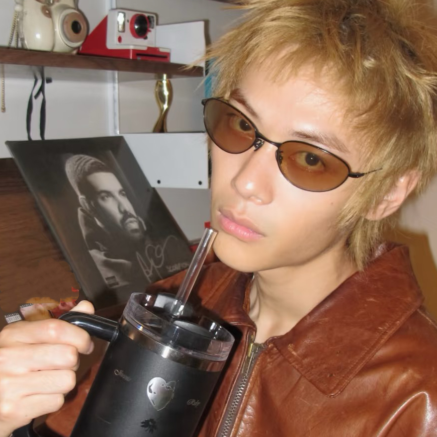 酷酷滴复古黑框茶色墨镜男士痞帅猫眼小脸框防紫外线浅灰太阳眼镜